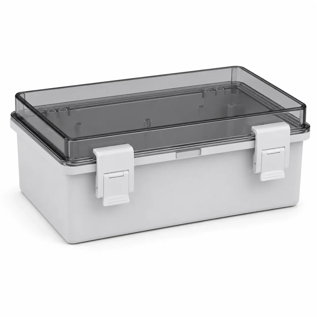 Transparent plastic latch waterproof junction box