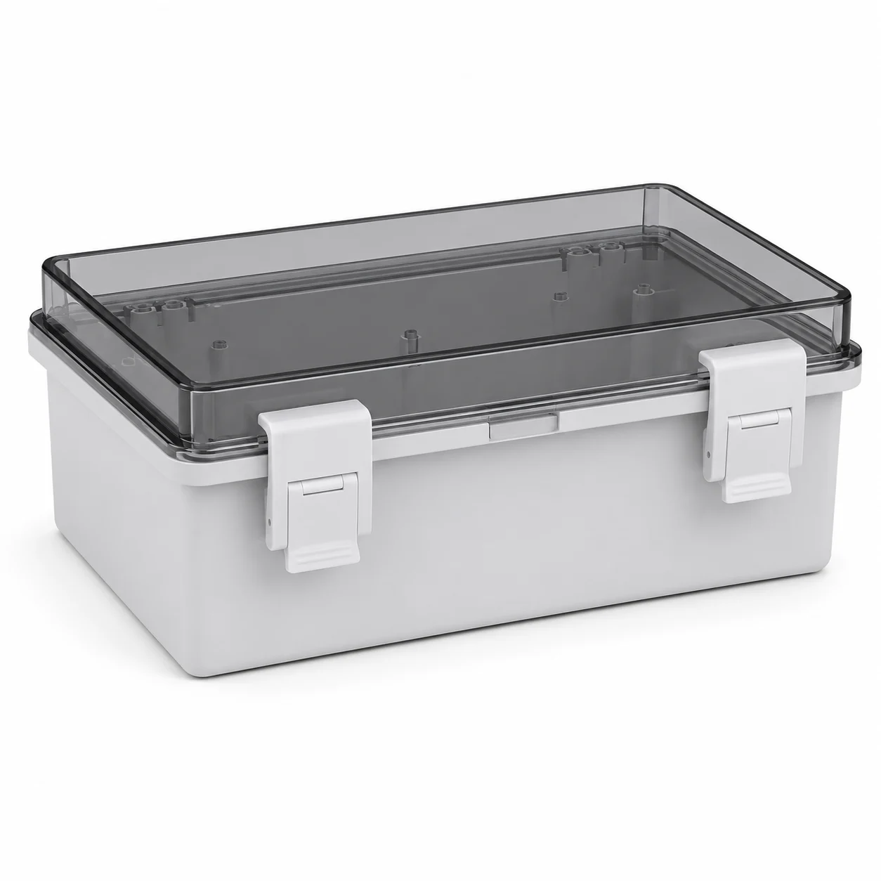 Transparent plastic latch waterproof junction box